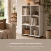 LIBRERIA CUBICA IN LEGNO BIANCO MODERNA CON 6 RIPIANI DIMENSIONI 60X24X98 CM