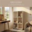 LIBRERIA CUBICA IN LEGNO BIANCO MODERNA CON 6 RIPIANI DIMENSIONI 60X24X98 CM