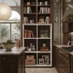 LIBRERIA CUBICA IN LEGNO BIANCO MODERNA CON 6 RIPIANI DIMENSIONI 60X24X98 CM