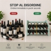 CANTINETTA MODULARE PER 6 BOTTIGLIE  IMPILABILE PORTA BOTTIGLIE DI COLORE VERDE CHIARO
