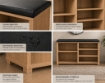 SCARPIERA IN MDF ROVERE CON RIPIANI E SEDUTA IN SIMIL PELLE NERA MISURE: 80X230X47 CM