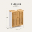 MOBILE SOTTOLAVABO IN LEGNO BIANCO CON 2 ANTE IN BAMBOO DIMENSIONI 60X30X70 CM