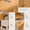 MOBILE SOTTOLAVABO IN LEGNO BIANCO CON 2 ANTE IN BAMBOO DIMENSIONI 60X30X70 CM