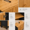 MOBILE SOTTOLAVABO IN LEGNO NERO CON 2 ANTE IN BAMBOO DIMENSIONI 60X30X70 CM