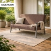 DIVANO ORTIGIA DA ARREDO IN LEGNO GRIGIO OLMO E IN TESSUTO COLOR TORTORA 106X77X91H CM