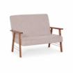 DIVANO ORTIGIA DA ARREDO IN LEGNO TABACCO E IN TESSUTO COLOR BEIGE 106X77X91H CM