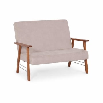 DIVANO ORTIGIA DA ARREDO IN LEGNO TABACCO E IN TESSUTO COLOR BEIGE 106X77X91H CM
