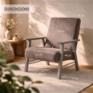 POLTRONA ORTIGIA DA ARREDO IN LEGNO GRIGIO OLMO E TESSUTO COLOR TORTORA 59X77X91H CM