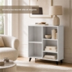 LIBRERIA IN LEGNO BIANCO MODERNA CON 5 RIPIANI SFALSATI DIMENSIONI 80X30X90 CM