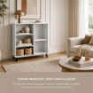 LIBRERIA IN LEGNO BIANCO MODERNA CON 5 RIPIANI SFALSATI DIMENSIONI 80X30X90 CM