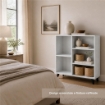 LIBRERIA IN LEGNO BIANCO MODERNA CON 5 RIPIANI SFALSATI DIMENSIONI 80X30X90 CM