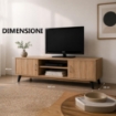 MOBILE TV IN MDF COLOR ROVERE CON DUE ANTE E DUE RIPIANI MISURE: 140X38X44CM