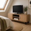 MOBILE TV IN MDF COLOR ROVERE CON DUE ANTE E DUE RIPIANI MISURE: 140X38X44CM
