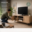 MOBILE TV IN MDF COLOR ROVERE CON DUE ANTE E DUE RIPIANI MISURE: 140X38X44CM