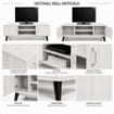 MOBILE TV IN MDF COLOR BIANCO LEGNO CON DUE ANTE E DUE RIPIANI MISURE: 140X38X44CM