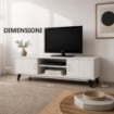 MOBILE TV IN MDF COLOR BIANCO LEGNO CON DUE ANTE E DUE RIPIANI MISURE: 140X38X44CM