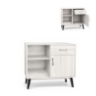 MOBILE MODERNO IN LEGNO CON 2 RIPIANI, 1 ANTA E CASSETTO COLORE BIANCO DIMENSIONI 94X38X74 CM