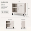 MOBILE MODERNO IN LEGNO CON 2 RIPIANI, 1 ANTA E CASSETTO COLORE BIANCO DIMENSIONI 94X38X74 CM