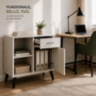 MOBILE MODERNO IN LEGNO CON 2 RIPIANI, 1 ANTA E CASSETTO COLORE BIANCO DIMENSIONI 94X38X74 CM