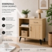 MOBILE MODERNO IN LEGNO CON 2 RIPIANI, 1 ANTA E CASSETTO COLORE ROVERE DIMENSIONI 94X38X74 CM