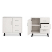 MOBILE MODERNO IN LEGNO CON 3 CASSETTI, 1 ANTA E PIANO D'APPOGGIO COLORE BIANCO DIMENSIONI 80X38X74 CM