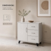 MOBILE MODERNO IN LEGNO CON 3 CASSETTI, 1 ANTA E PIANO D'APPOGGIO COLORE BIANCO DIMENSIONI 80X38X74 CM
