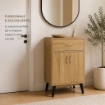 MOBILE IN MDF ROVERE CON 2 ANTE E CASSETTO MISURE: 60X40X74 CM