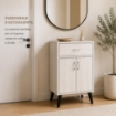 MOBILE IN MDF BIANCO CON 2 ANTE E CASSETTO MISURE: 60X40X74CM