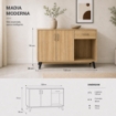 MOBILE IN MDF ROVERE CON DUE ANTE, RIPIANO E CASSETTO MISURE: 120X38X74CM