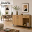 MOBILE IN MDF ROVERE CON DUE ANTE, RIPIANO E CASSETTO MISURE: 120X38X74CM
