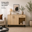 MOBILE IN MDF ROVERE CON DUE ANTE, RIPIANO E CASSETTO MISURE: 120X38X74CM