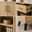 MOBILE IN MDF ROVERE CON DUE ANTE, RIPIANO E CASSETTO MISURE: 120X38X74CM