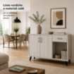 MOBILE IN MDF COLOR BIANCO LEGNO CON DUE ANTE, RIPIANO E CASSETTO MISURE: 120X38X74CM