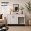 MOBILE IN MDF COLOR BIANCO LEGNO CON DUE ANTE, RIPIANO E CASSETTO MISURE: 120X38X74CM