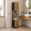 MOBILE DA BAGNO IN LEGNO CON 2 ANTE E RIPIANO IN BAMBOO - COLORE NERO DIMENSIONI 32X30X173 CM