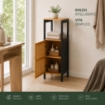MOBILE DA BAGNO IN LEGNO CON ANTA E RIPIANO IN BAMBOO - COLORE NERO DIMENSIONI 32X30X91 CM