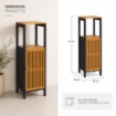 MOBILE DA BAGNO IN LEGNO CON ANTA E RIPIANO IN BAMBOO - COLORE NERO DIMENSIONI 32X30X91 CM
