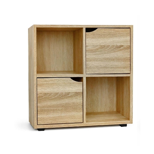 LIBRERIA IN MDF ROVERE CON QUATTRO RIPIANI E DUE ANTE MISURE: 60X30X63 CM