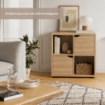 LIBRERIA IN MDF ROVERE CON QUATTRO RIPIANI E DUE ANTE MISURE: 60X30X63 CM