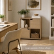 LIBRERIA IN MDF ROVERE CON QUATTRO RIPIANI E DUE ANTE MISURE: 60X30X63 CM