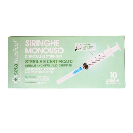 SIRINGA STERILE SETAMEDICAL CON CAPIENZA  5 ML IN CONFEZIONE DA 10 PEZZI