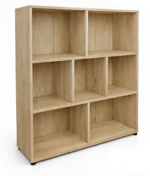 LIBRERIA IN LEGNO CON 7 RIPIANI COLORE ROVERE DIMENSIONI 90X30X106 CM