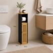 MOBILE PORTA CARTAIGENICA IN MDF NERO CON ANTA IN BAMBOO MISURE: 18X18X75 CM