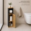 MOBILE PORTA CARTAIGENICA IN MDF NERO CON ANTA IN BAMBOO MISURE: 18X18X75 CM