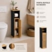 MOBILE PORTA CARTAIGENICA IN MDF NERO CON ANTA IN BAMBOO MISURE: 18X18X75 CM