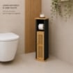 MOBILE PORTA CARTAIGENICA IN MDF NERO CON ANTA IN BAMBOO MISURE: 18X18X75 CM