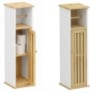 MOBILE PORTA ROTOLO IN LEGNO BIANCO CON ANTA IN BAMBOO DIMENSIONI 18X18X75 CM