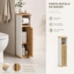 MOBILE PORTA ROTOLO IN LEGNO BIANCO CON ANTA IN BAMBOO DIMENSIONI 18X18X75 CM