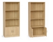 LIBRERIA IN MDF ROVERE CON TRE RIPIANI E DUE ANTE MISURE: 51X24X120CM