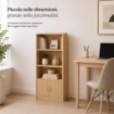 LIBRERIA IN MDF ROVERE CON TRE RIPIANI E DUE ANTE MISURE: 51X24X120CM